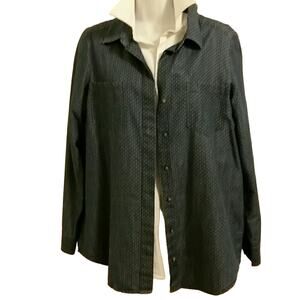 Lauren Conrad Blue Dotted Blouse. L